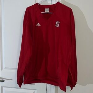 Adidas NC state Wolfpack Red Pullover football basketball Mesh Lined golf jacket